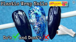 Blue Nails using Plastic Wrap❗️ DO’s ✅ and DONT’s ❌😲