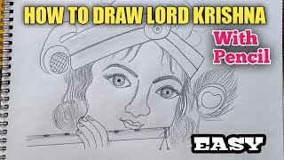 How to draw Lord Krishna step by step|how to draw Lord Krishna with pencil