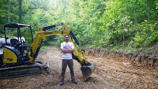 Digging out a hillside for a parking area