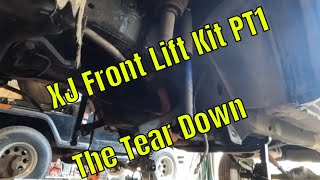 XJ Front Lift Kit PT1.  The Tear Down