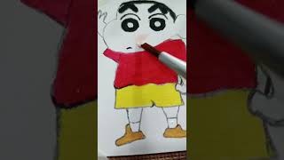 sinchen painting with water colour 😍....#creativitywithaera #shorts #viral #youtubeshort #art #paint