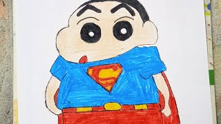 Superman shin chan drawing/#viral/#shorts/#youtubeshorts