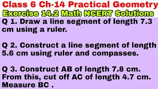 Class 6 Ex 14.2 Q 1 | Q 2 | Q 3 |Practical Geometry | Chapter 14| Exercise 14.2|Math NCERT Solutions