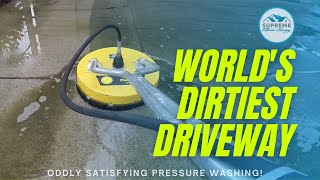 Extremely Dirty Driveway Pressure Washed