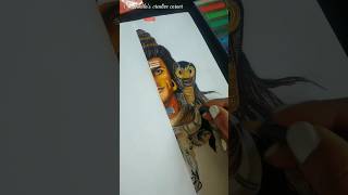 Drawing Ardhanarishwar half Shiv and half Parvati 🤗 #mahashivratri #drawing #ytshorts #shorts #art