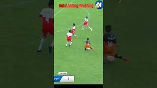 Kid outstanding finishing from outside the box!🤯 #football #shorts #goals