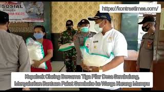 Kapolsek Cluring Bersama Tiga Pilar Desa Sembulung, Salurkan Paket Sembako ke Warga Kurang Mampu