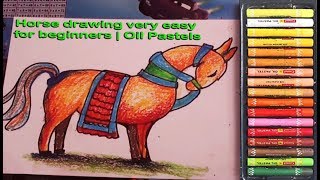 Horse drawing very easy for beginners | Oil Pastels