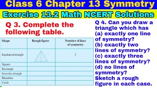 Class 6 Ex 13.2 Q 3 | Q 4 | Symmetry | Chapter 13 | Exercise 13.2 | Math NCERT Solutions| CBSE