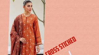 Cross Stiched Lawn | New  Collection 2024 |