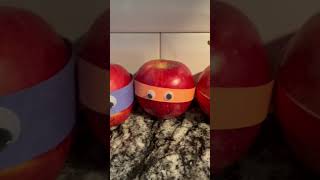 Teenage Mutant Ninja Apples. Elf on the Shelf ideas #elfontheshelfideas  #ninjaturtles #elf