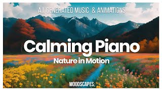 Calming & Relaxing AI-Generated Piano Music & Soothing Landscape Visuals //Nature in Motion