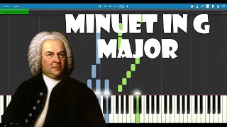 Minuet in G Major - Bach Piano Tutorial Easy (Synthesia)