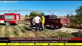 #Cauquenes: Incendio pastizales en sector Llollehue 19-01-22