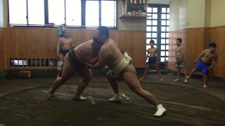 I visited professional sumo wrestler studio in Tokyo! Here's how they practice Prt3