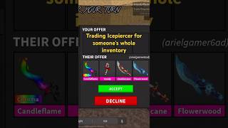 Trading Icepiercer for someone’s whole inventory in Roblox Mm2