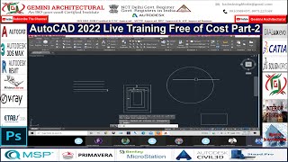 AutoCAD 2022 Live Training Tutorial Free of Cost Part-2 (Gemini Architectural)