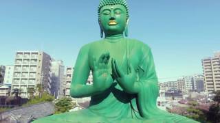 15 meter tall buddha statue in Nagoya Japan. (drone footage)