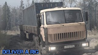 Spintires: Mudrunner | The Rig Challenge | Pick up Trailer and Deliver the Rig! PS4