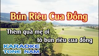 Karaoke Bún Riêu Cua Đồng | Tone Nam | Karaoke Nhạc Sống Sóc Trăng