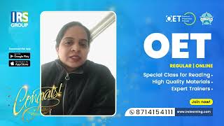 OET Online Coaching | Regular OET Training at IRS Group