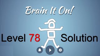 Brain It On Level 78 Solution - Make the ball touch the right wall {3 Stars}