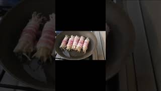 Enoki mushroom bacon rolls - Thịt cuộn nấm kim châm #shorts