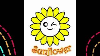 How to Draw Cute 🌻SUNFLOWER🌻 Step By Step, Draw Cute Inspiration #trending #viral  #youtuber #kids