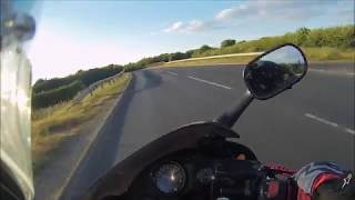 any given sunday- wheel spins, bikers nearly take out another biker, roadkill.