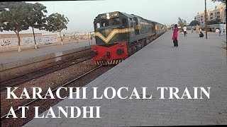 Karachi Local Passenger Train arrived at Landhi Railway Station