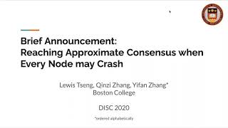 Brief Announcement: Reaching approximate consensus when every node may crash