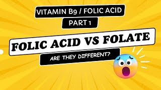 Folic acid Vs Folate | Vitamin B9 | Folic acid part 1