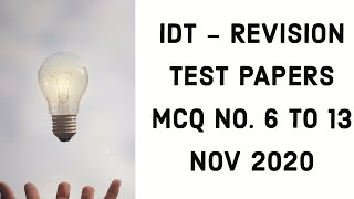 CA Final IDT RTP Nov. 2020 | ICAI rtp Nov 2020 exam