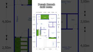 Denah Rumah 8x13 Meter #denahrumah #desianrumah #rumahminimalis #rumah