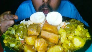 Asmr😋Eat Sankara Fish, Boil Eggs, Huge Vegetables Curry