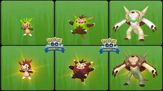 Pokemon Go: Evolving Normal-Shiny Chespin into Quilladin & Chesnaught (C - Day) Ex Move Frenzy Plant