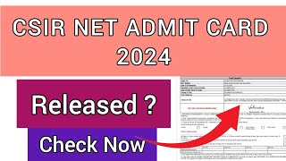 CSIR NET Admit Card 2024 | How To Check CSIR Hall Ticket 2024