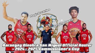 Barangay Ginebra San Miguel Official Roster 2024 - 2025 PBA Commissioner's Cup