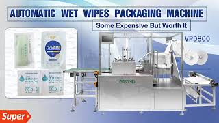 VPD800 Wet Tissue Wet Wipes Packing Machine High Speed Alcohol Pad Packing Machine #wetwipesmachine