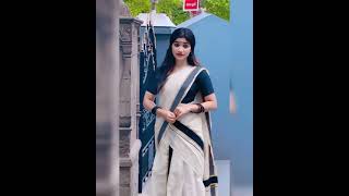 ❤സാരിയുടുത്ത ചുന്ദരികുട്ടി ജസ്‌ന്യ 💞 || Jasnya Jayadeesh viral 😎tiktok video 💞