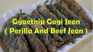 korea Resep Ggaetnip Gogi Jeon  Perilla And Beef