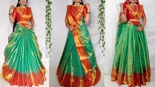 HOW TO WEAR SAREE LIKE A STAR/SAREE WEARING NEW STYLES/LEHNGA DRAPING/SOUTH SAREE/INFINITY DRAP