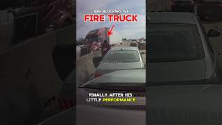 Jerk blocks the fire truck road rage