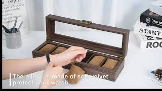 Watch Box Organizer Watch Case with Glass Top  Clothing Shoes  Jewelry