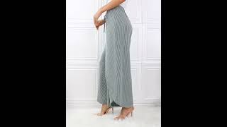 Blumin Apparel Confidently Chic Full Size Split Wide Leg Pants in Sage