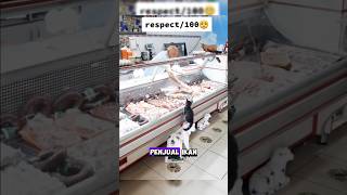 Penjual ikan memberikan ikan kepada kucing #shortvideo #shorts