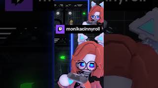 Not tall enough.  | monikacinnyroll on #Twitch #Monika #fyp #virtualyoutuber #3d