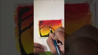 |Beautiful sunset with pastels|  #painting #drawing #speedpaint #dog #creative #shorts #satisfying