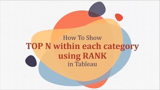 How to Show Top N within each category using Rank in Tableau