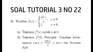 KALKULUS I: Soal Tutorial 3 No.22 | Turunan Fungsi Sinc x